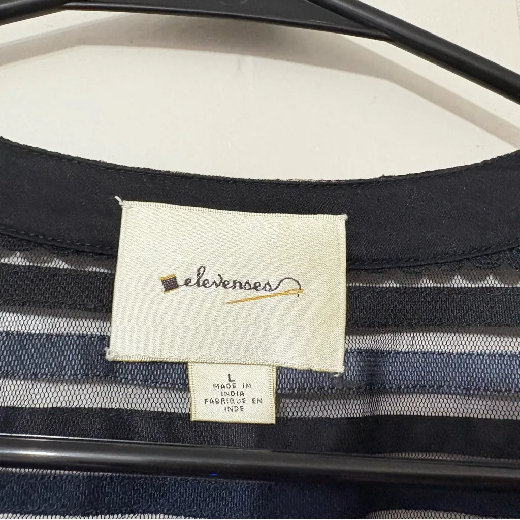 Elevenses for Anthropologie Striped Velvet Bolero Jacket SZ L Chic Evening Layer - Image 4