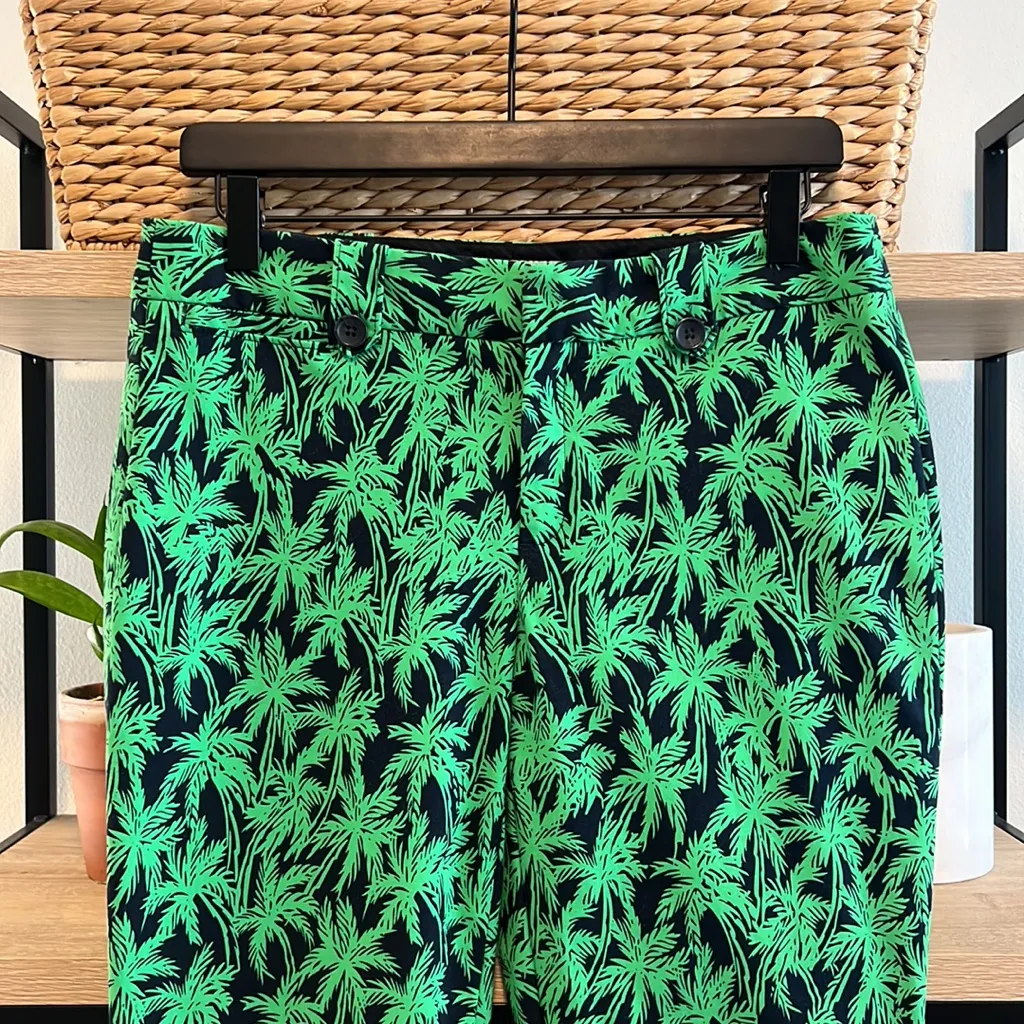 Banana Republic Martin Fit Mid-Rise Palm Tree Print Dress Pant Trouser, 8 - Image 2