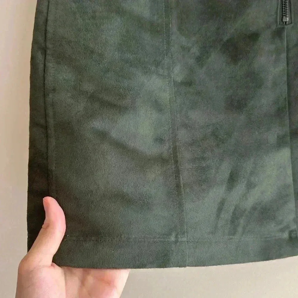 Old Navy Faux Suede Forest Green Zippered A-Line Mini Skirt, Size 4, NWT - Image 12