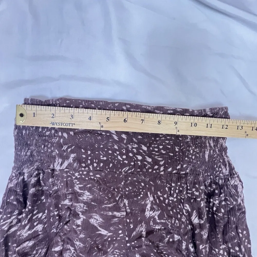 Olivaceous Womens Pants Small Wide Leg Rayon Elastic Waist Pull On Brown Boho - Image 7