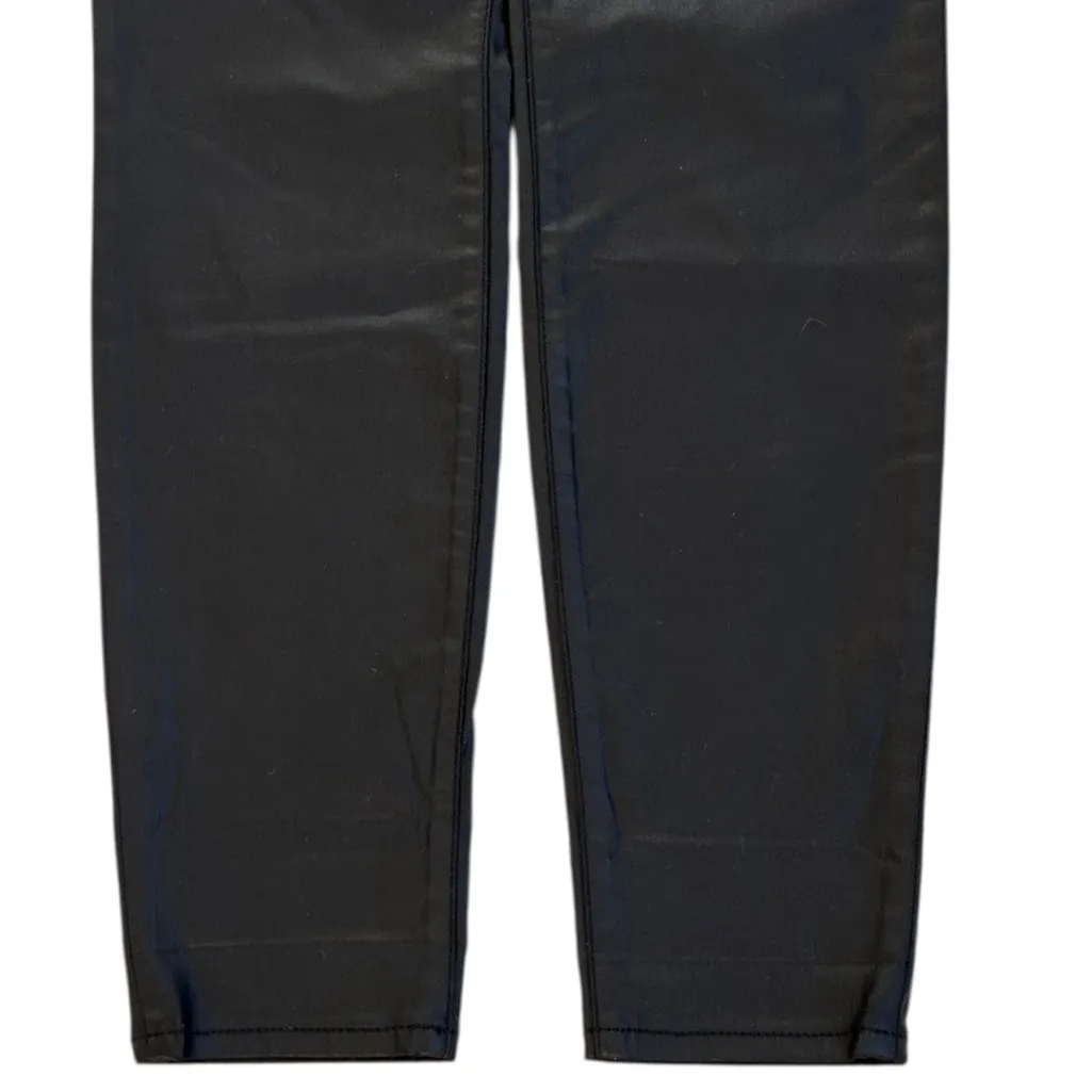 EUC Kut From The Kloth Coated Mia High Rise Skinny Button Fly Pants Black Sz. 16 - Image 5