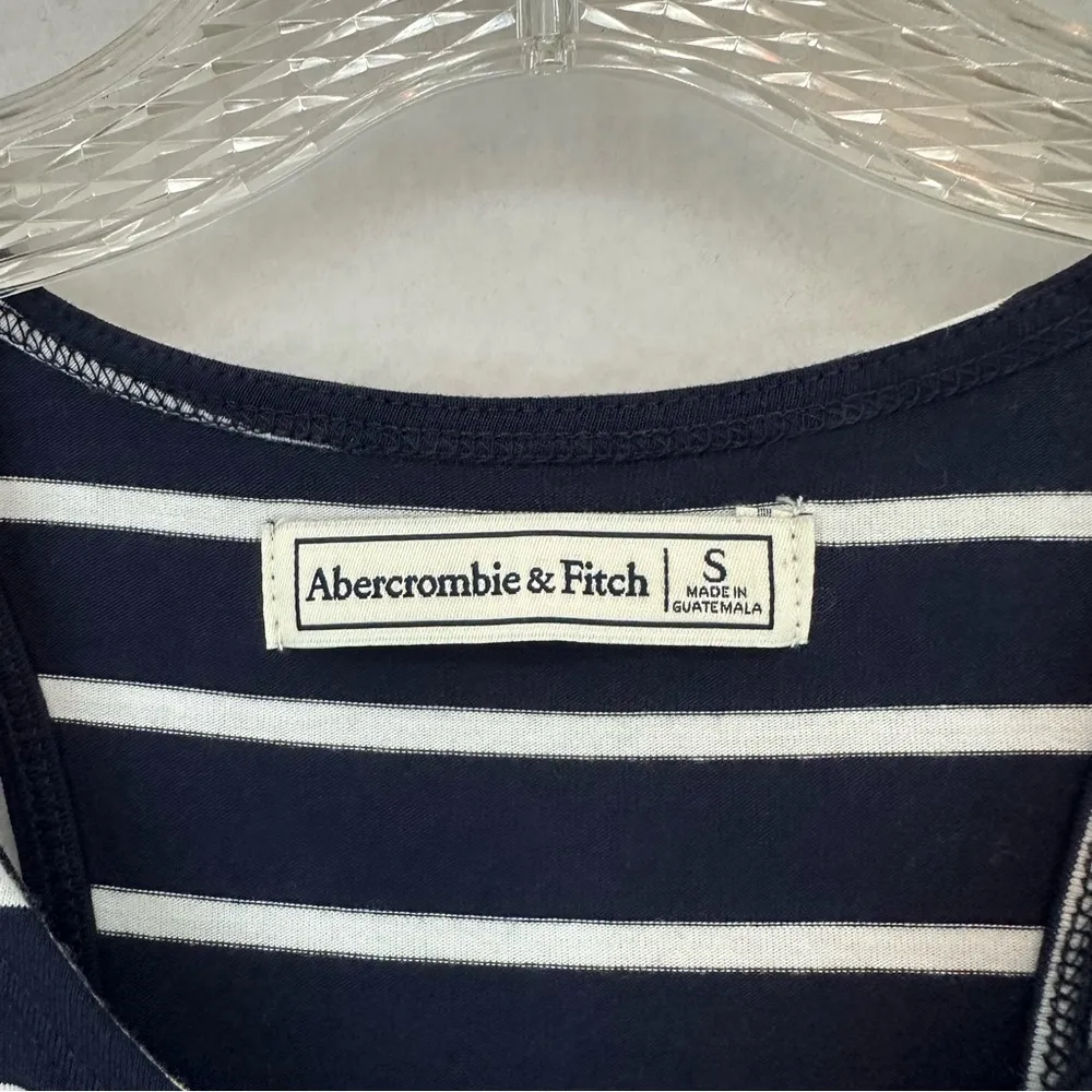 Abercrombie & Fitch Sleeveless Striped Dress Summer Womens Small Blue - Image 3