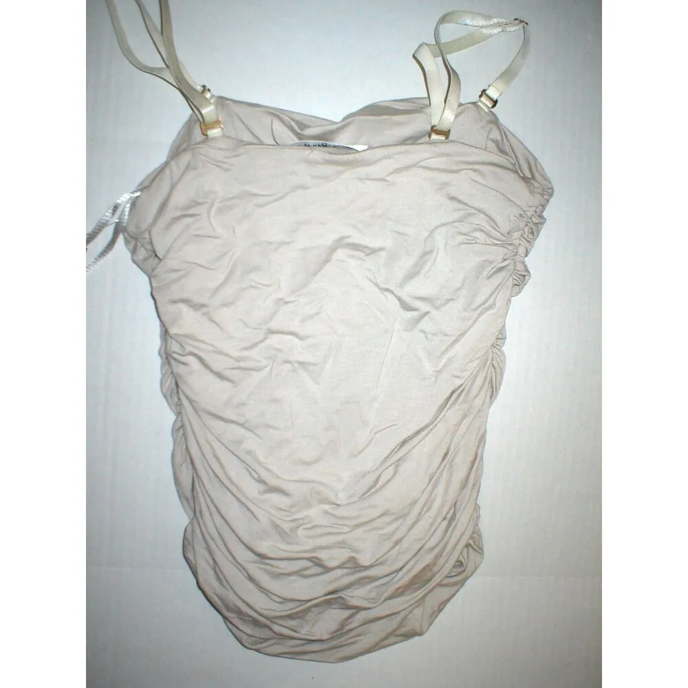 NWT New Designer Josie Natori Top Tank S Beige Ruched Adjustable Convertible Str - Image 4