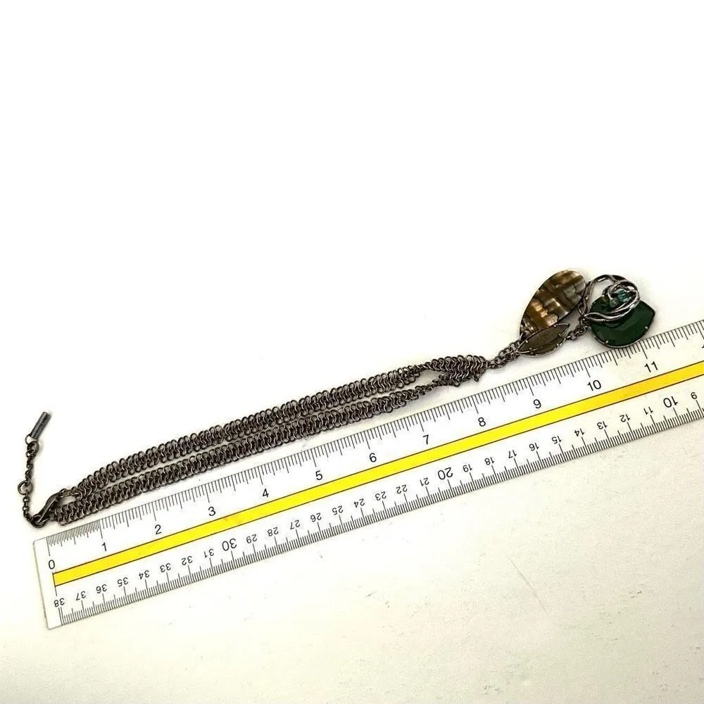 Kenneth Cole green abalone charm necklace - Image 8