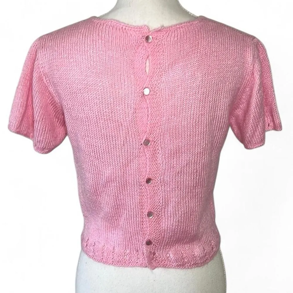 Handmade Coquette Knit Ribbon Top - Image 4