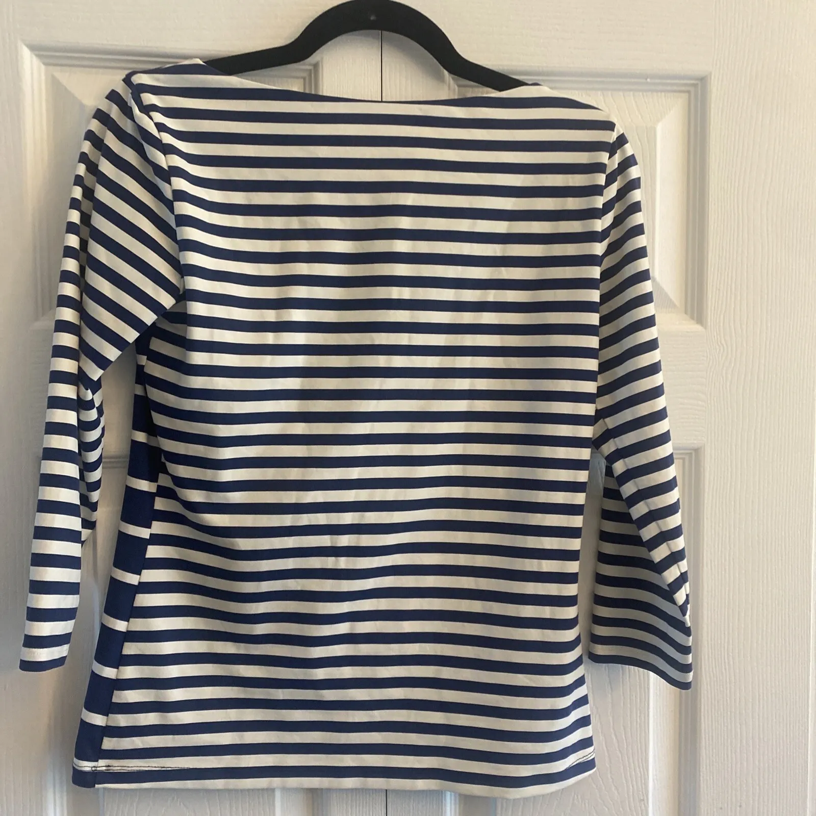 J McLaughlin Womens XS Navy Boat‎ Neck Top Catalina Coastal Nautical Euro Resort - Image 5