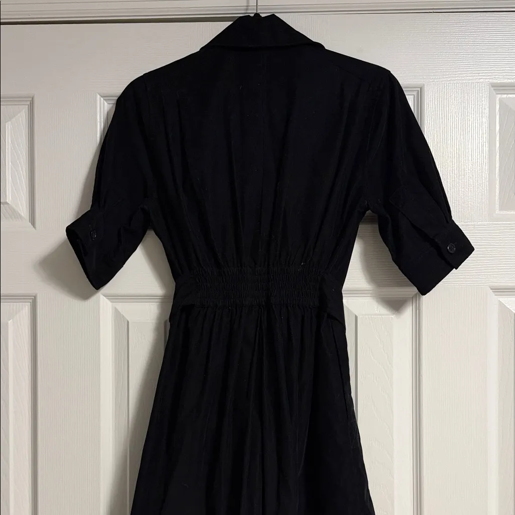 DKNY Black Corduroy Belted Shirt Button Down Dress Size 2 Short Sleeve - Image 8