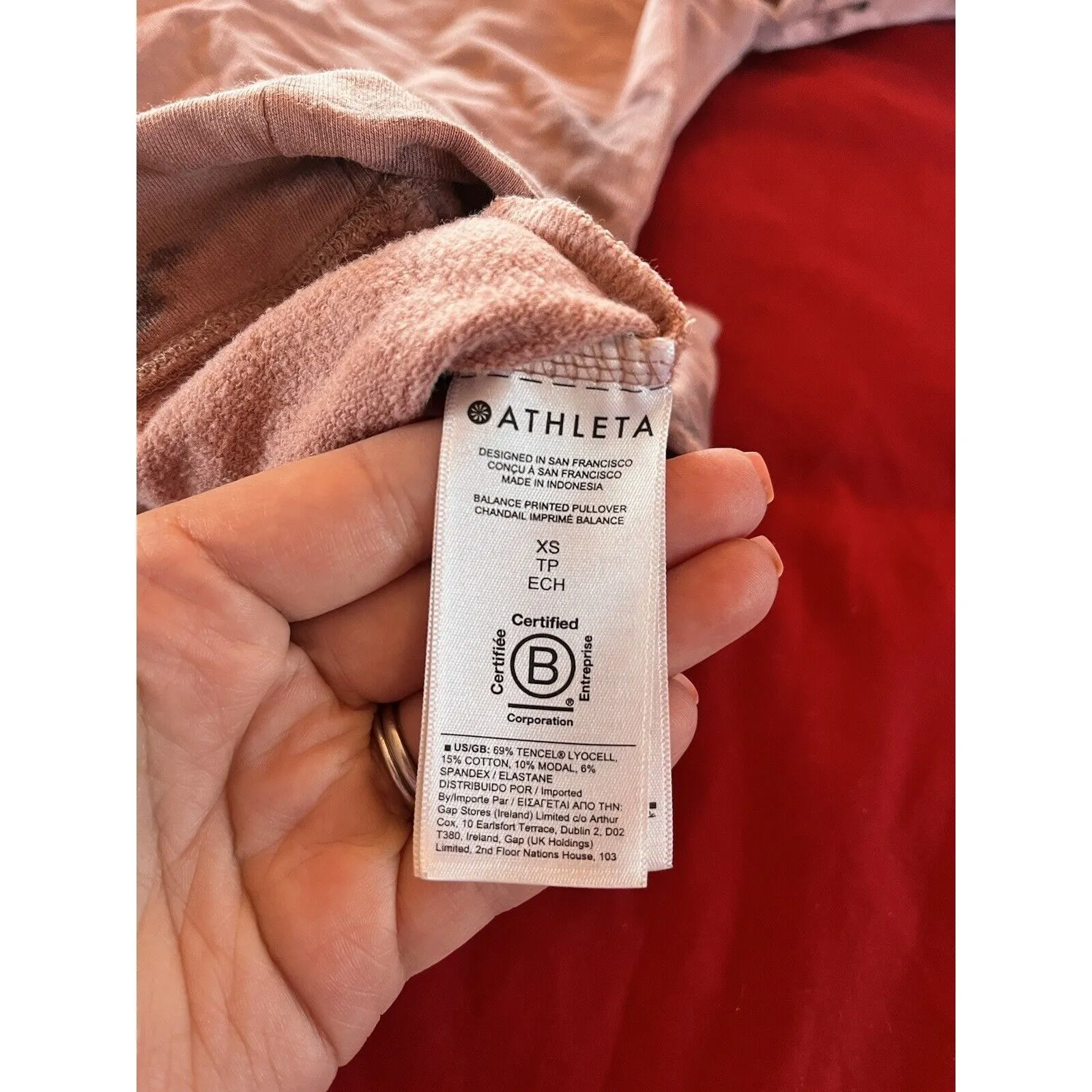 Athleta Palermo Pink Balance Pullover Crew Neck Athletic Sweatshirt Size XS - Image 4