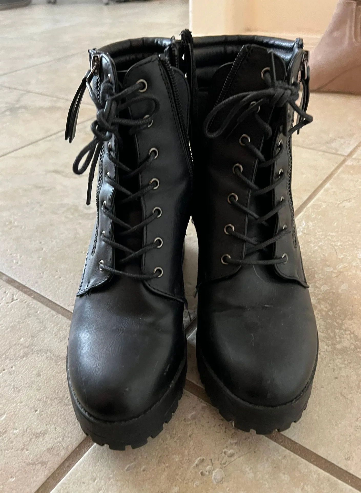 Nasty Gal Black Combat Boots - Image 2