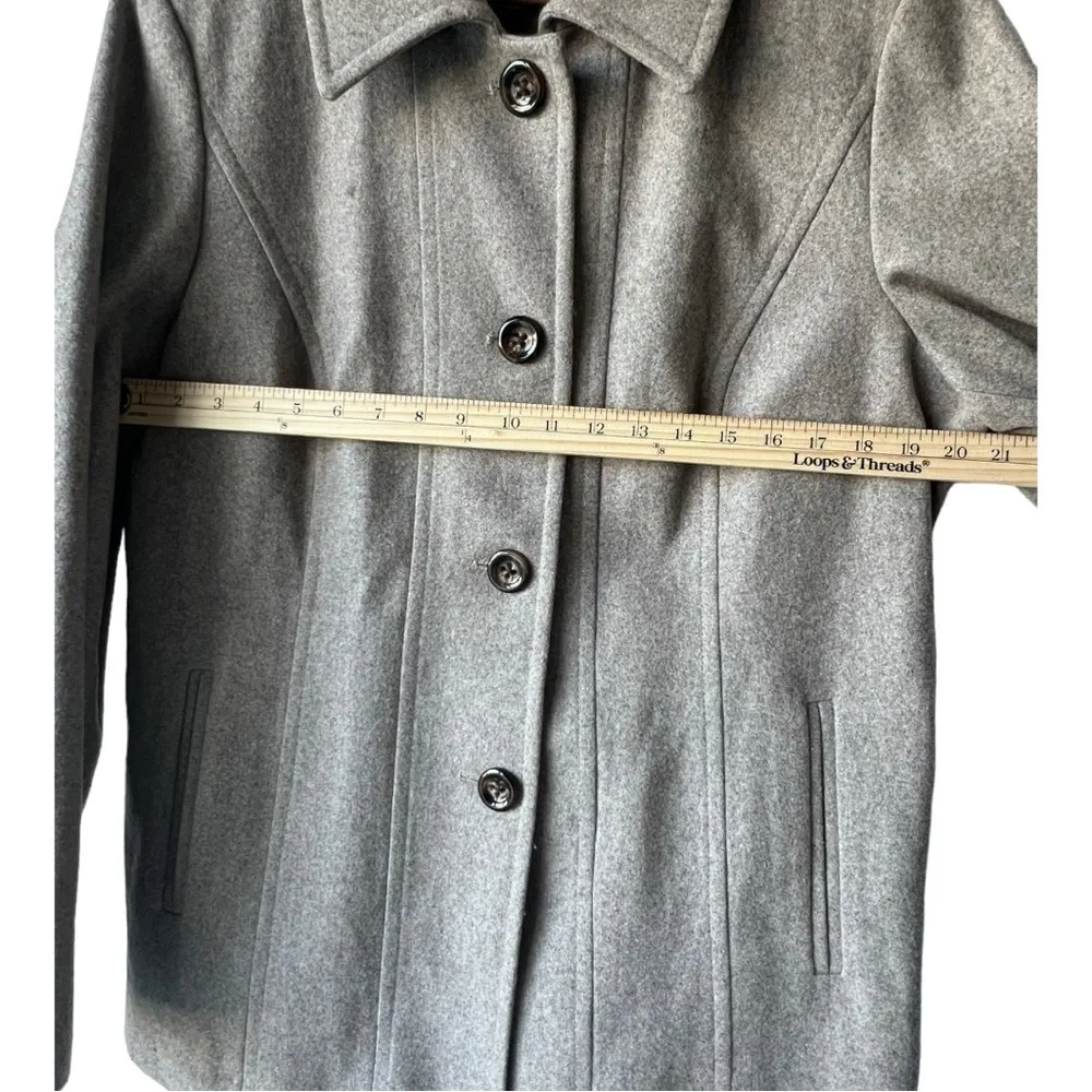 Women's Vintage Croft & Barrow Taupe Heather Oatmeal Wool Coat wool  Seams XL. - Image 8