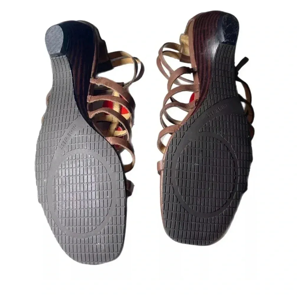 VALLETTA Genuine Leather Boho Wedge Sandals Summer Shoes Womens 6.5 - Image 6