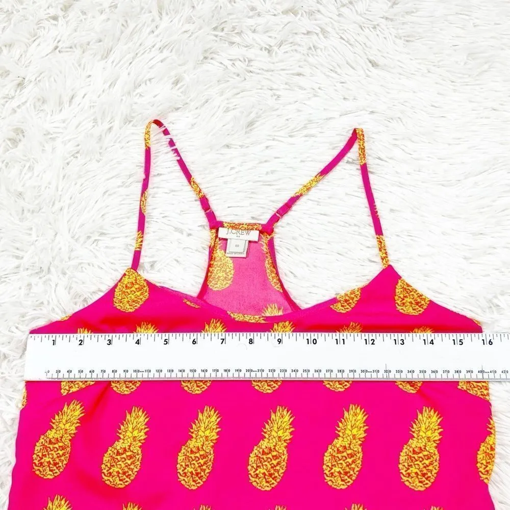 J. Crew Neon Pink Pineapple Tank Top Size 00 Pink - Image 4