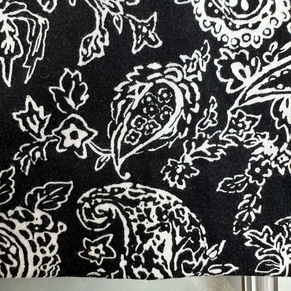 Vintage Lauren Ralph Lauren Classic A-Line Skirt Black White Paisley Size 4 LRL - Image 4