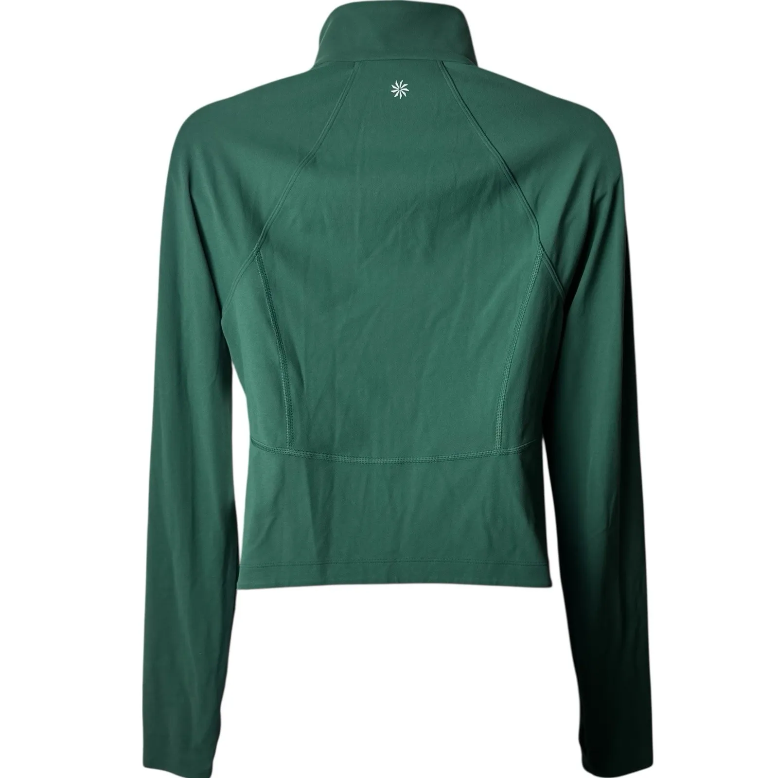 NEW Athleta Salutation Crop Green Full Zip High Neck Nylon Jacket Athletic M - Image 5