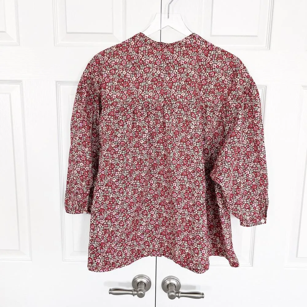 Lee Soft Volume Braclet Sleeve Shirt in Peach Fuzz Ditzy Floral - Image 8