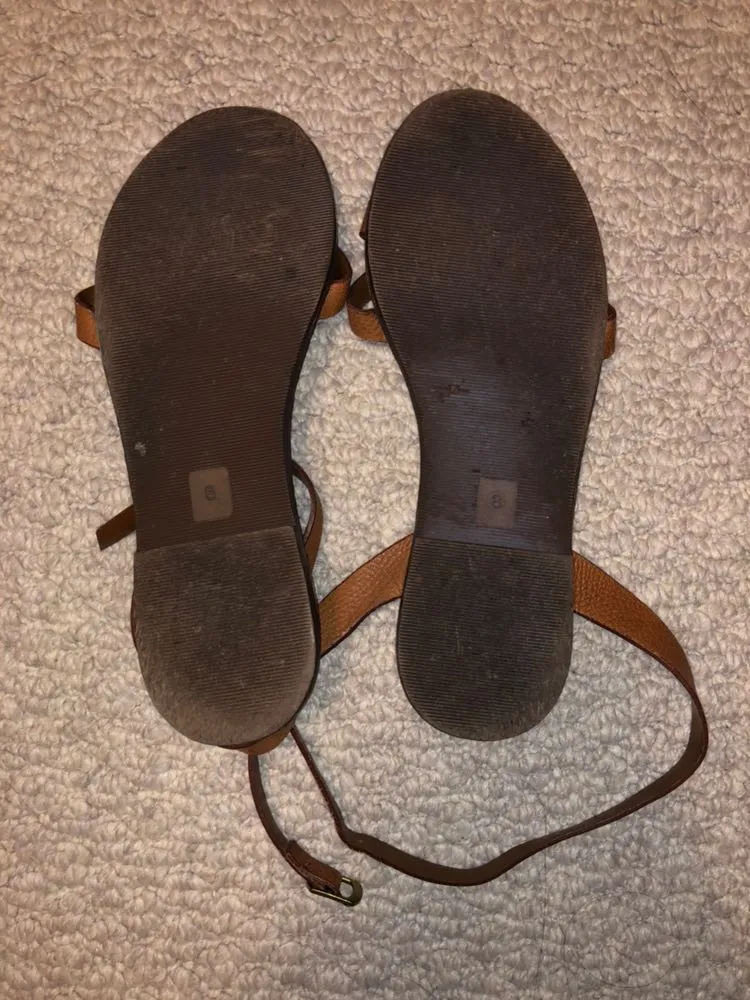 brown leather sandals Size 8 - Image 4