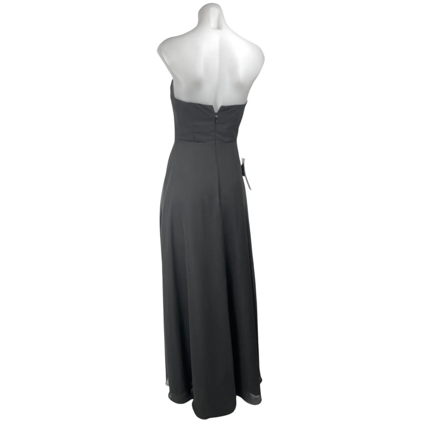 NEW Azazie Black Strapless Sleeveless Tube Bridesmaid A Line Maxi Dress Size 2 - Image 2