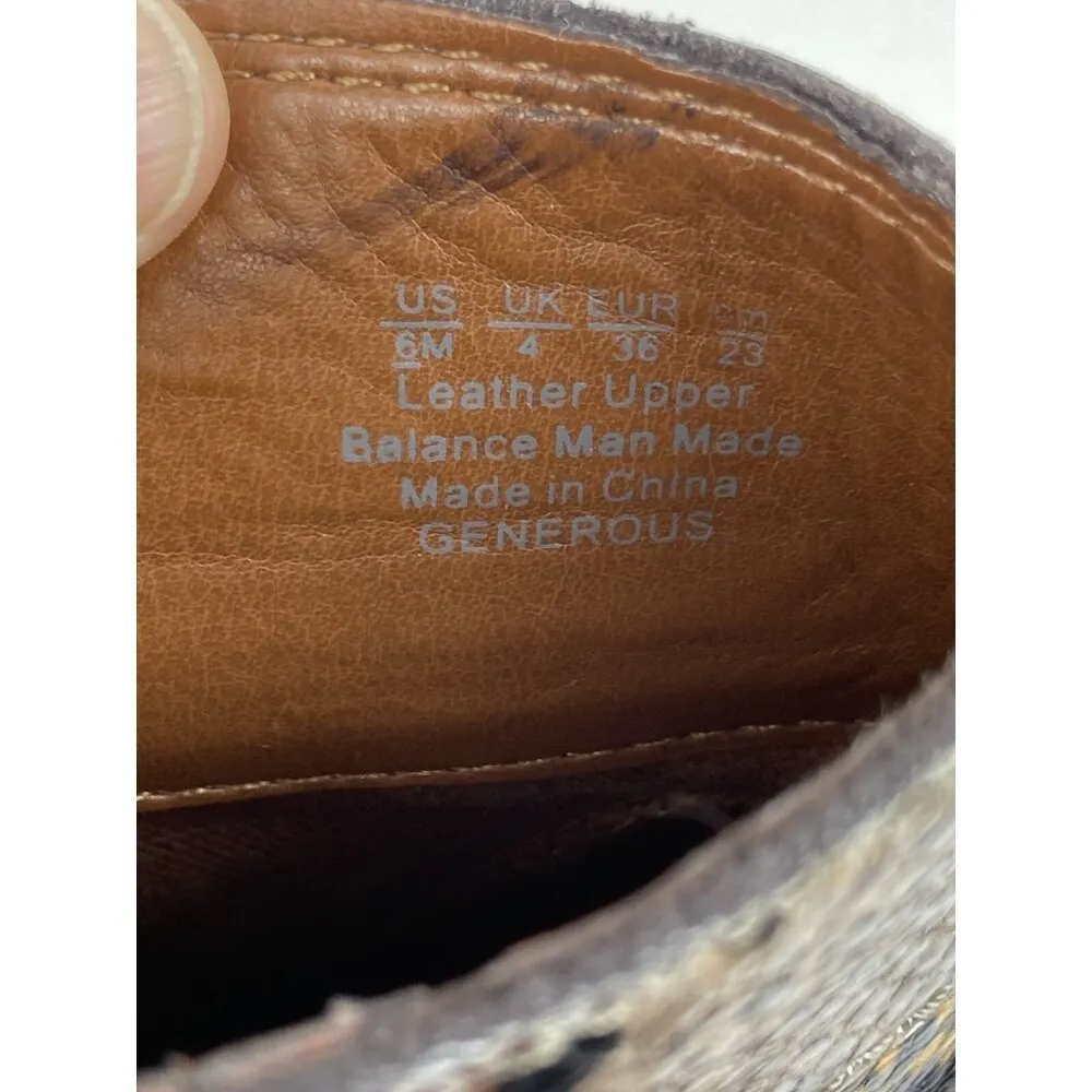 *Franco Sarto Leather Generous Faux Snake Skin Bootie Womens 6 Black Gold Heeled - Image 11