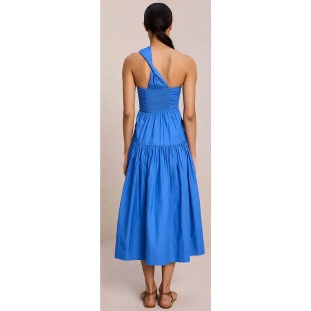 A.L.C. Aubrey Cut Out One Shoulder Midi Dress in Blue Sz. 6 - Image 2