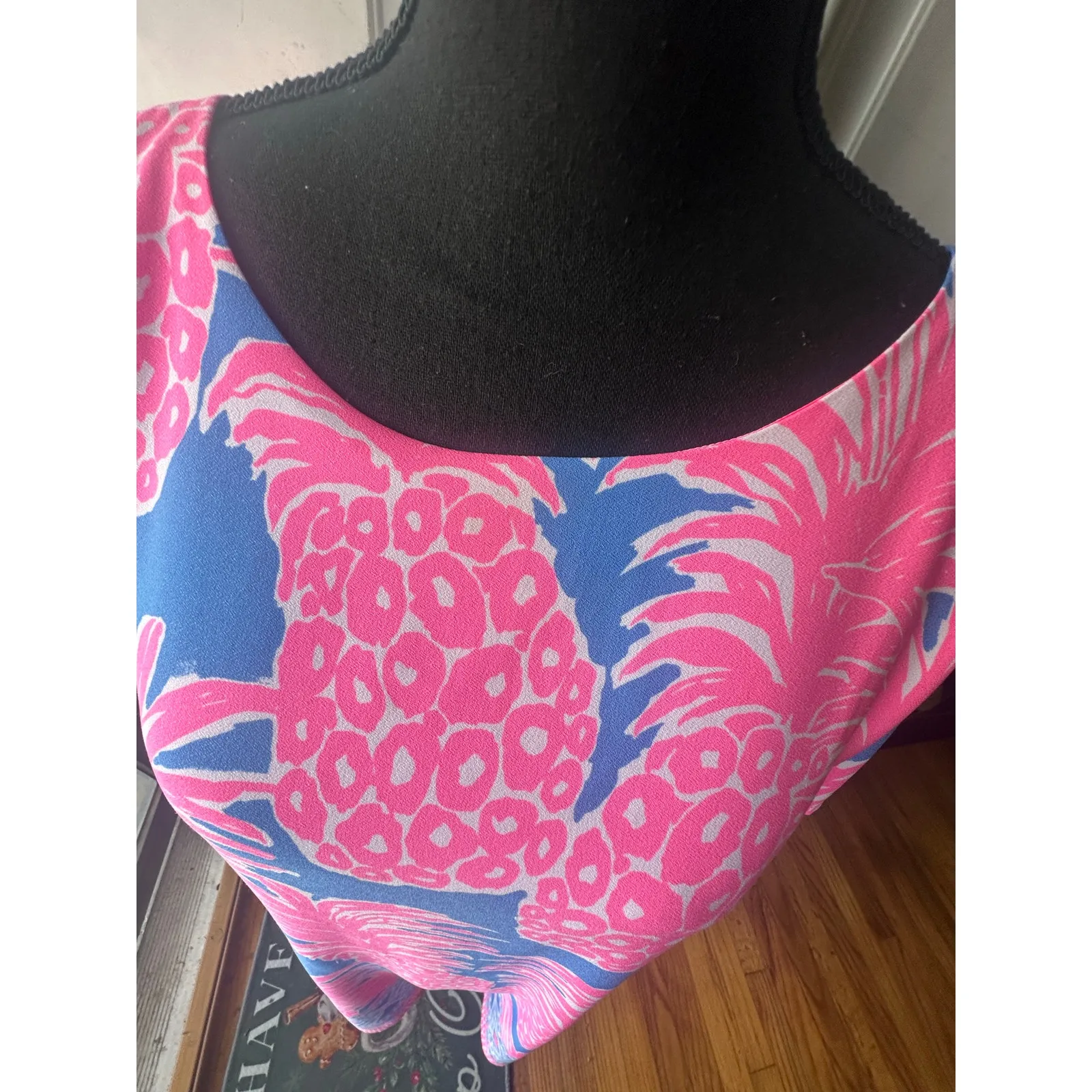Lilly Pulitzer Blanca Stretch Romper Blue Haven Little Flamenco Print - Image 2