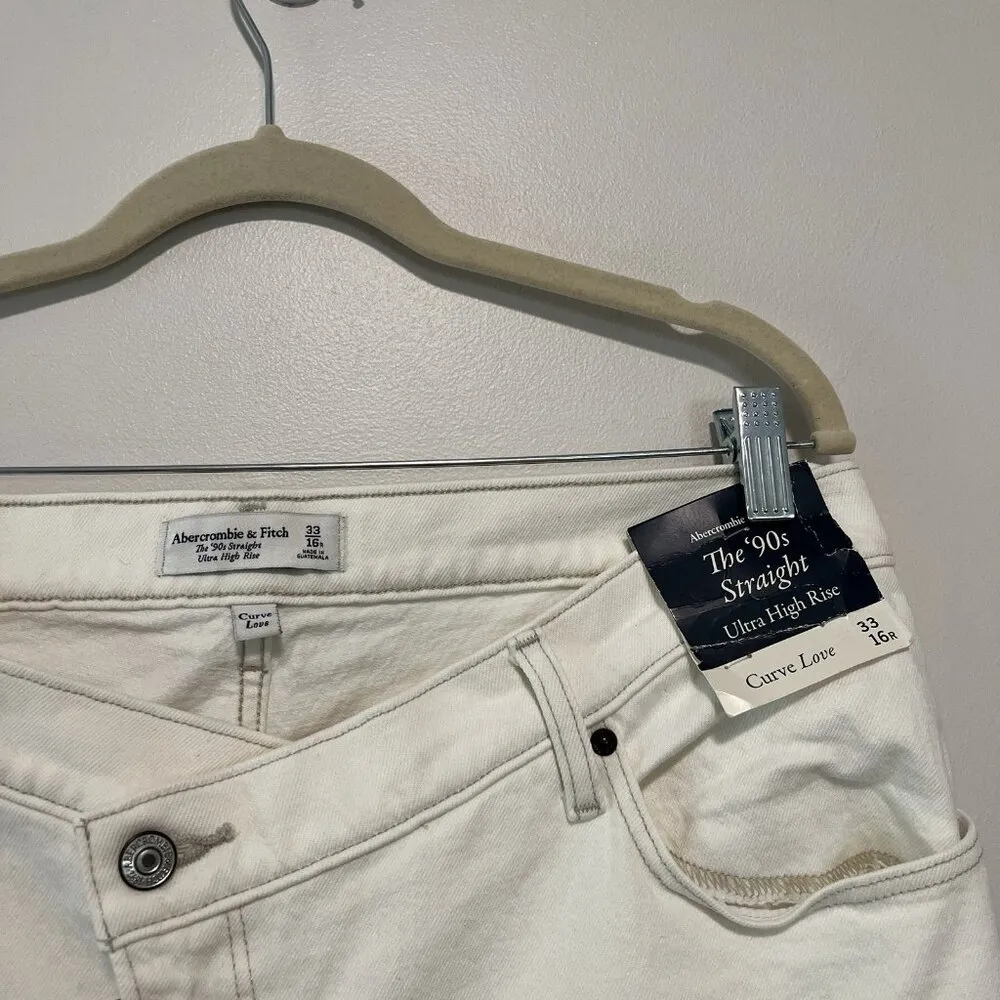 Abercrombie & Fitch NWT The 90s Straight‎ Leg Ultra High Rise Curve Love Jeans - Image 2
