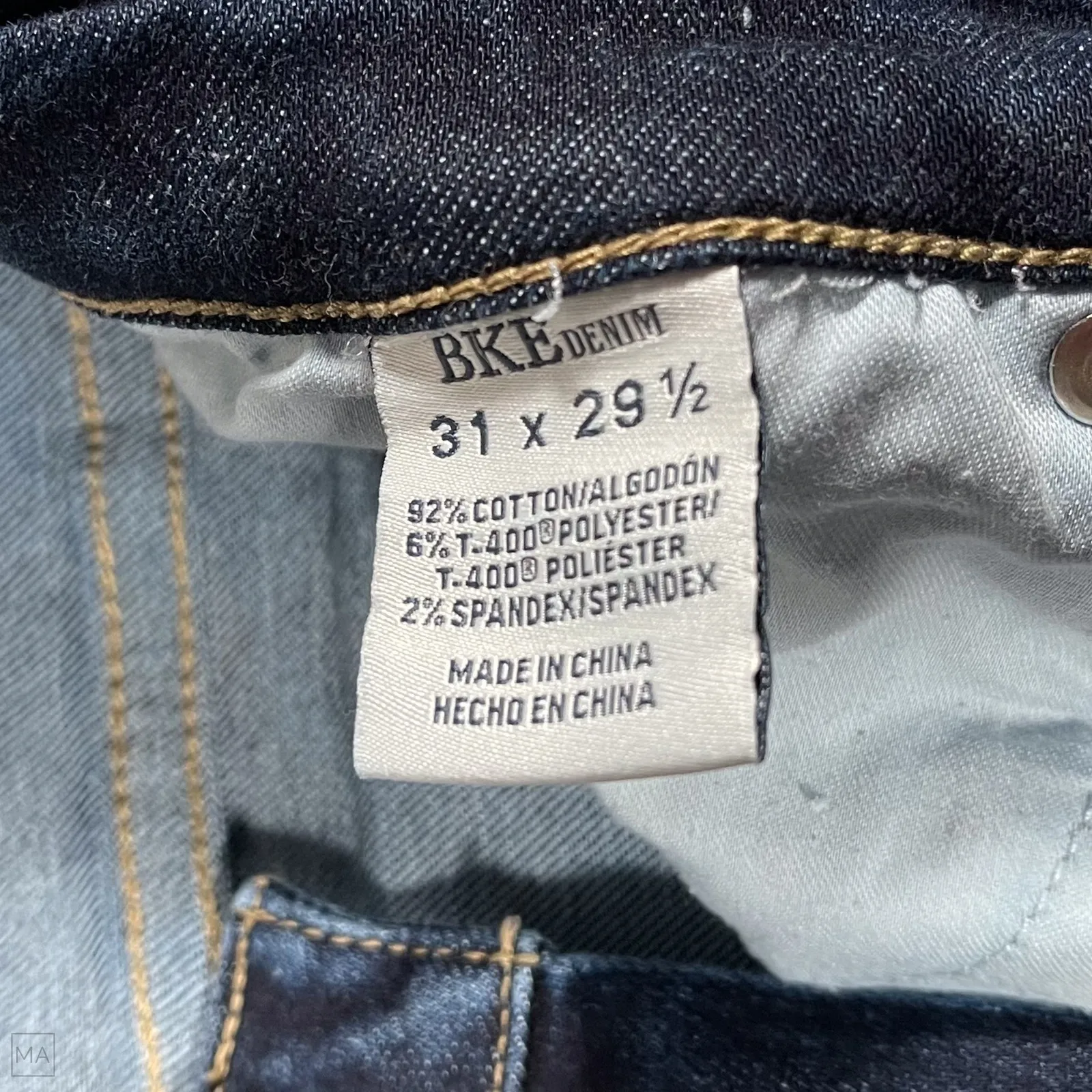 BKE  Women's Jeans Stella Tailored Bootcut Mid Rise Slim Fit Denim 31x29.5 Blue - Image 3