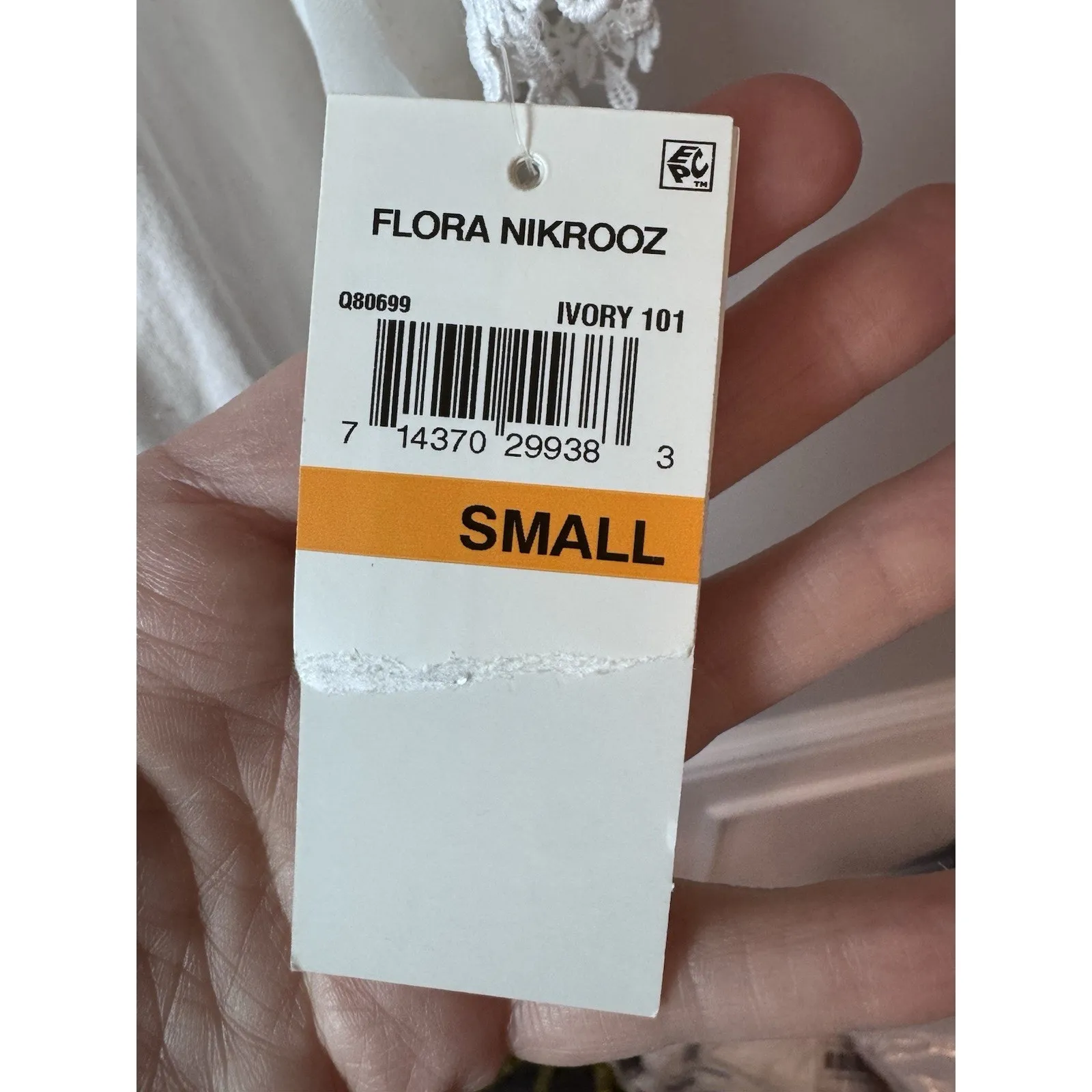 Flora Nikrooz Edie Cotton Modal Lace Trimmed Short Robe Sz S White $88 NWT - Image 6