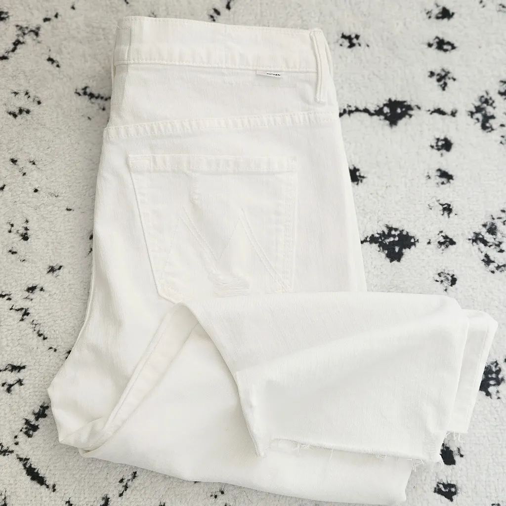 MOTHER White Capri‎ The Almost Saint Almost Innocent Jean Size 28 - Image 7