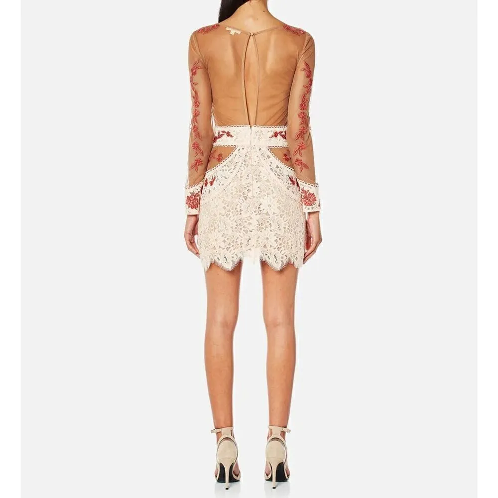 For love and Lemons mallorca matador tulle lace red Mini dress size XS - Image 2