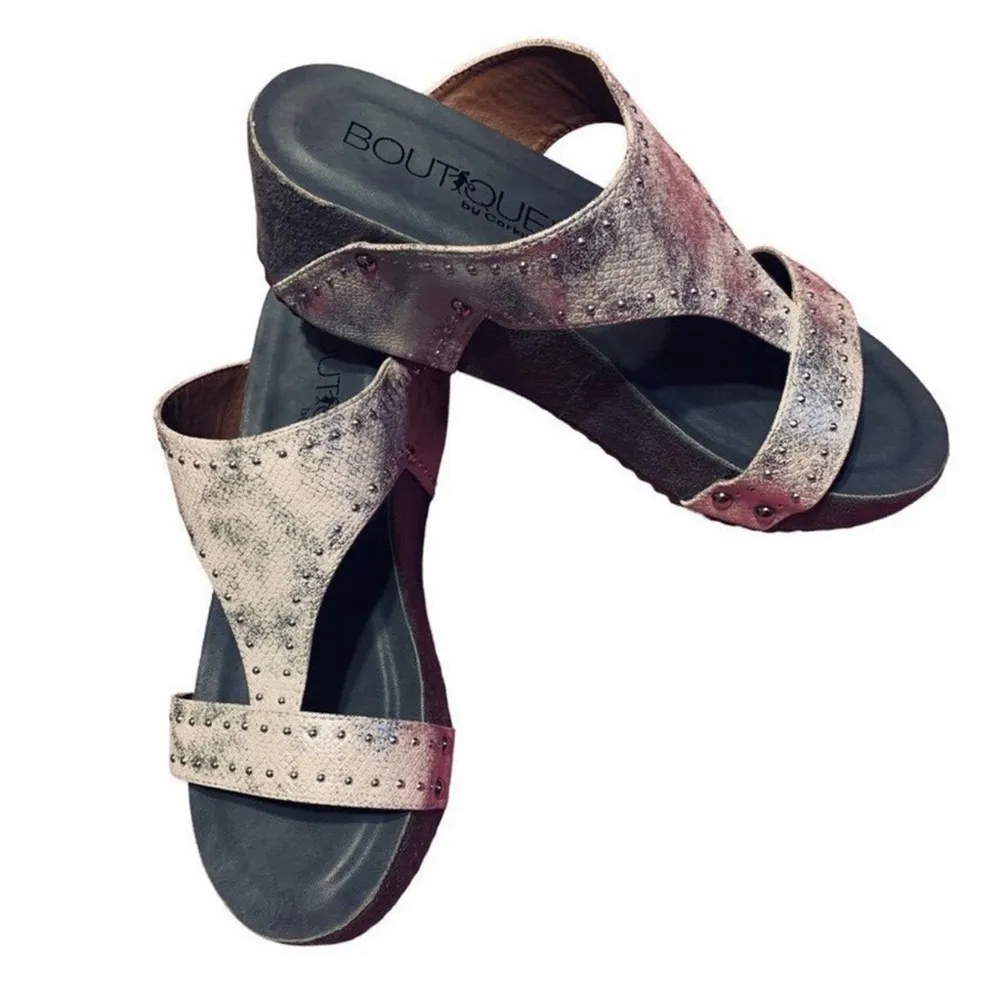 BOUTIQUE BY CORKY’S 7 Funkytime White Silver Slide Sandals EUC - Image 8