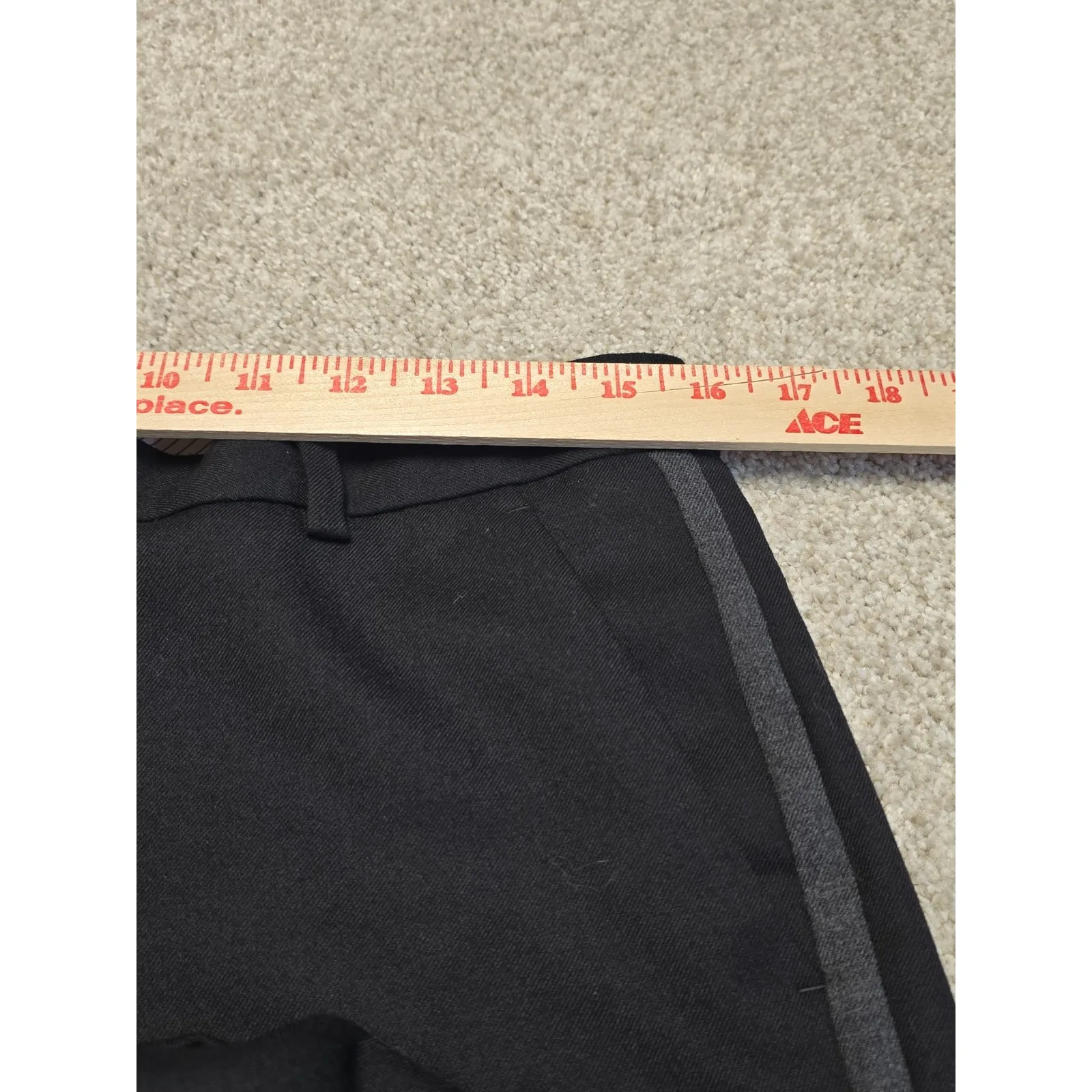 Brooks Brothers Red‎ Fleece Wool Blend Dress Pants Black Gray Tuxedo Stripe Sz 6 - Image 6