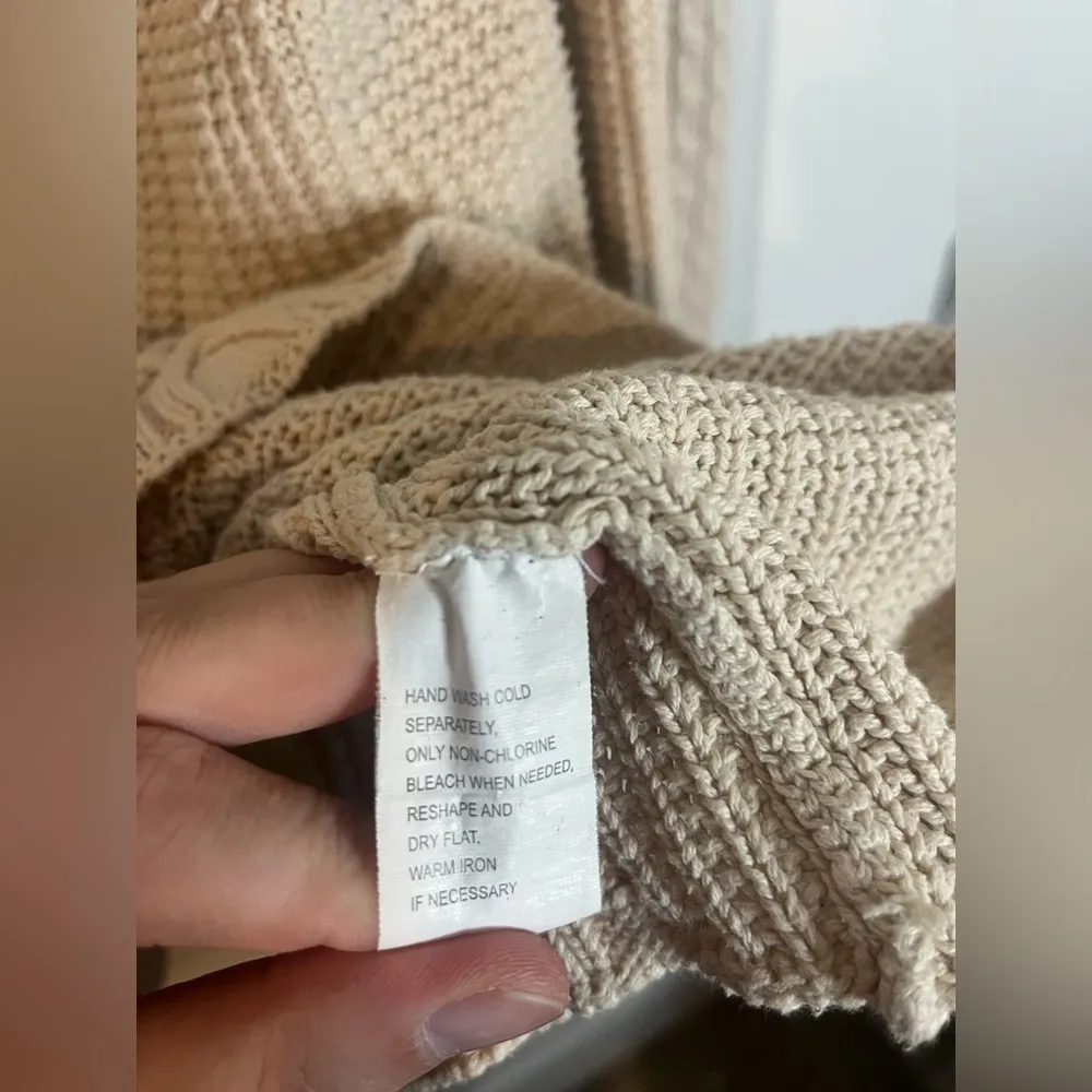 Jeanne Pierre Woman's 100% Cotton Ivory Cowl Neck Cable Knit Sweater - Size 1X - Image 15