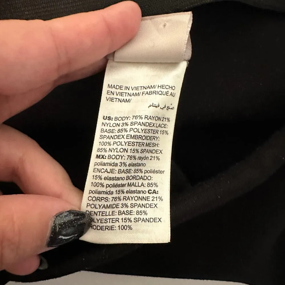 Chico's So Slimming Juliet Lace Hem Black Business Pull On Pants Women's Size 12 - Image 5