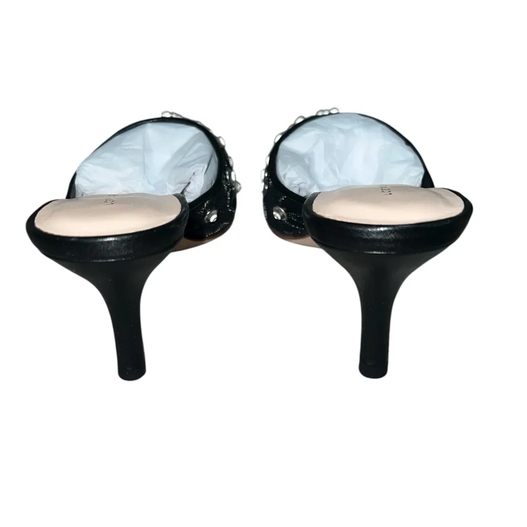 NEW NIB Loeffler Randall Paloma Mesh Mule Heels Black & Crystal - Image 5