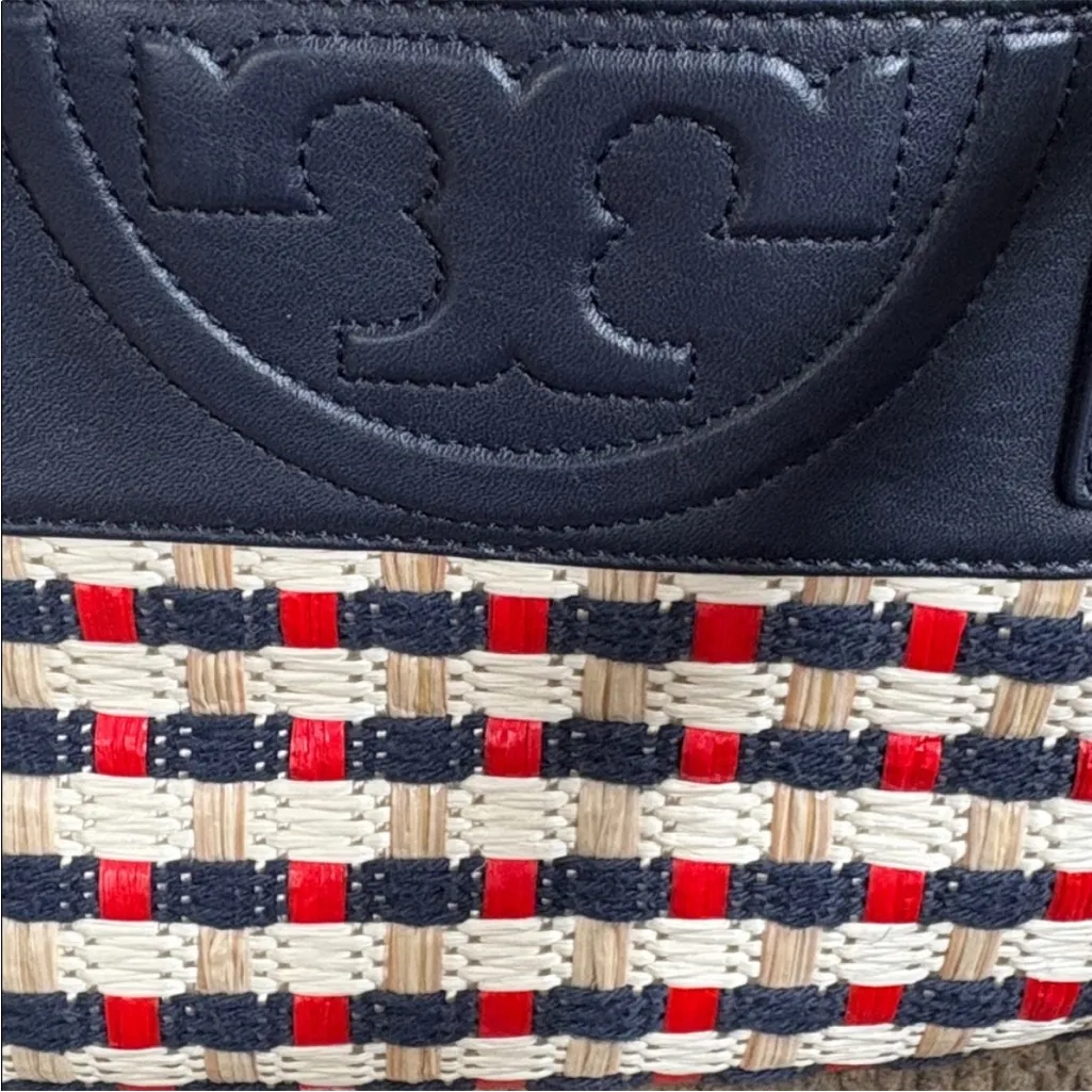Tory Burch Leather Straw Tote Navy
Red Cream - Image 10
