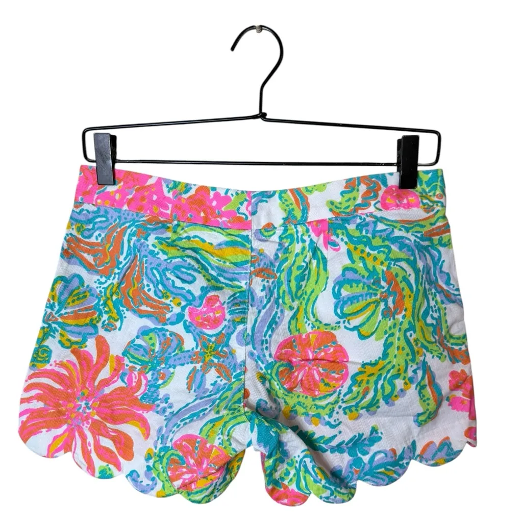 Lilly Pulitzer Women’s 00 Buttercup Shorts Floral Print Scallop Hem - Image 7