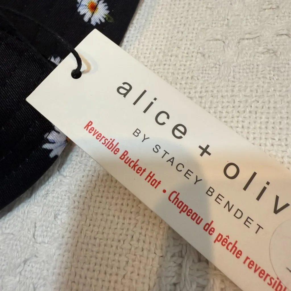 new adult Alice + Olivia one size reversible daisy bucket hat A3 3074 - Image 10