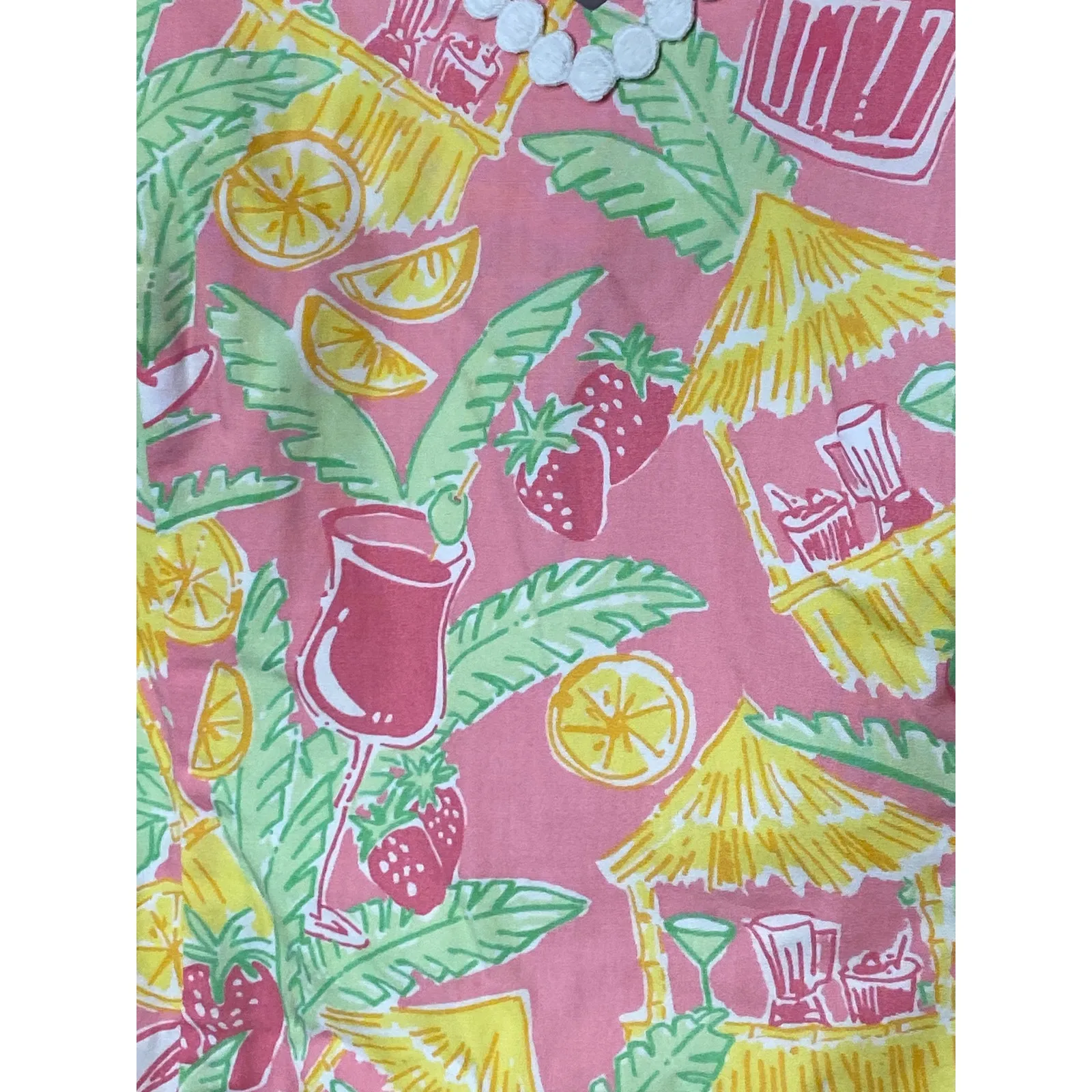 Vintage Lilly Pullitzer Women's Medium Pink Drink Bar Lace Mini Dress Lined - Image 2