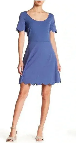 The Vanity Room Blue Dress Scalloped Hem Nordstrom XL Extra Large Mini Cocktail - Image 2