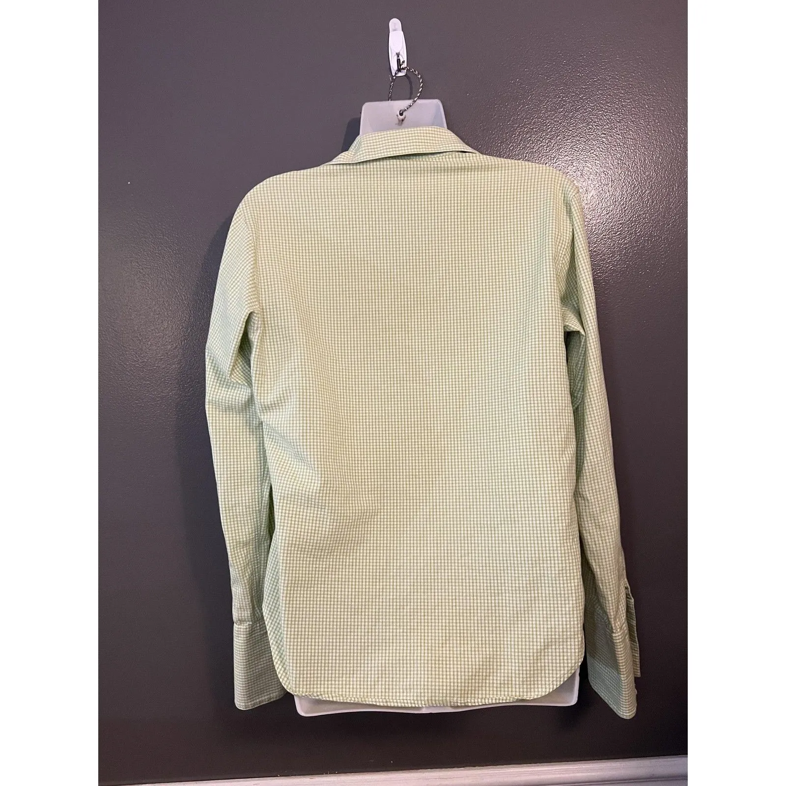 Barneys New York Shirt Womens Medium Gingham Check Button Down Long Sleeve Top - Image 6