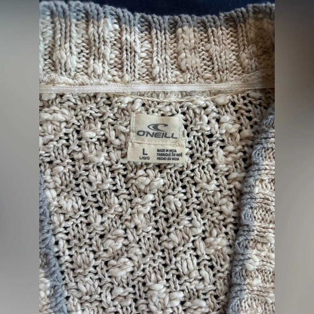 💛💛ONEILL Cardigan largo Knit Sweater with Striped Pattern size L 💛💛 - Image 11