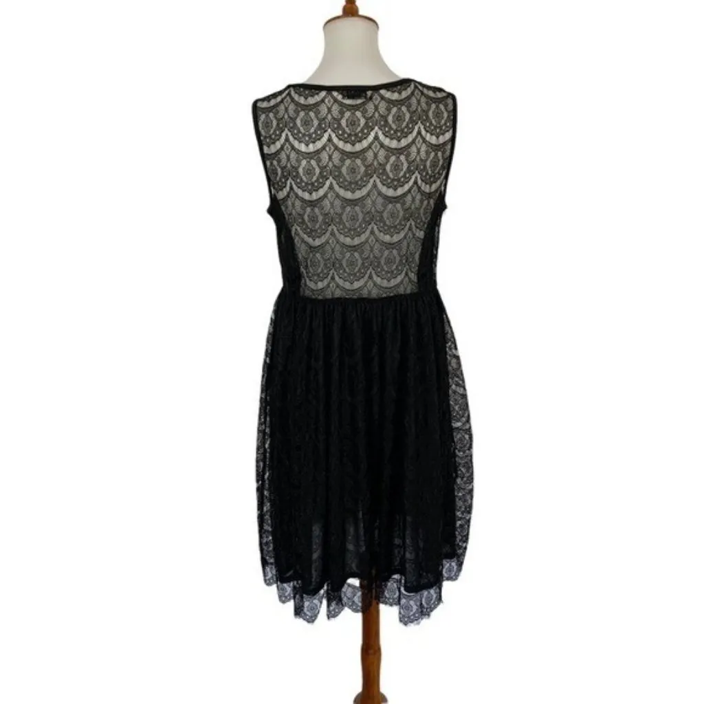 Acevog Lace Dress‎ Large Black Sleeveless Gothic Vintage Party Cocktail - Image 6