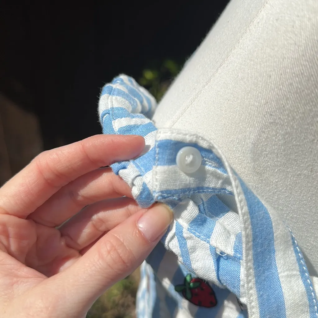 Maeve Striped Embroidered Strawberry Cropped Cami - Image 10