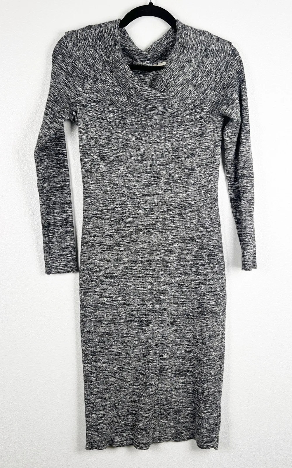 Anthropologie Moth Women's Long Sleeve Knit Cowl Neck Sweater Dress Sz S Gray - Image 1