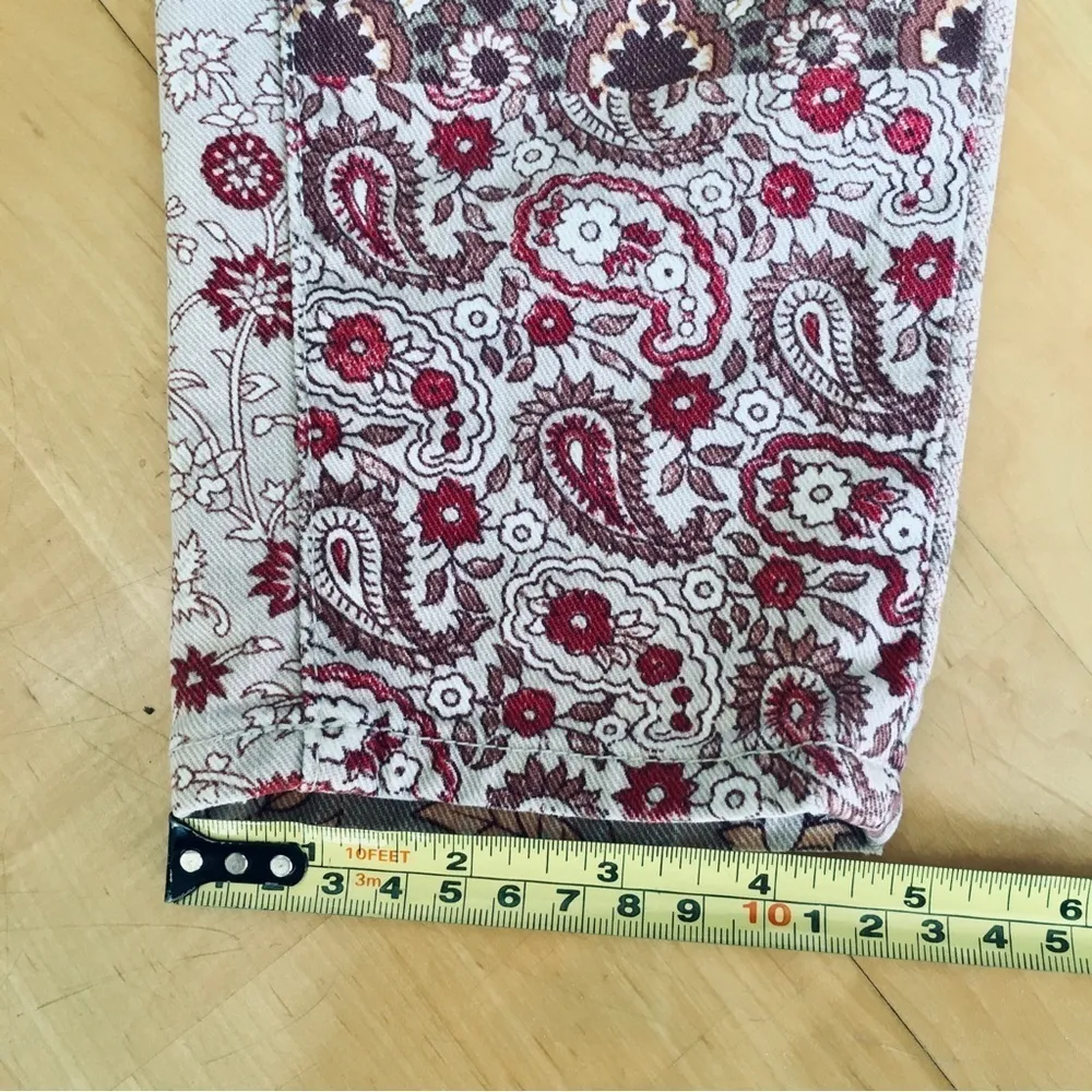 Lucky Brand Floral + Paisley Charlie Skinny Jeans, Cream, Colorful, Size 2 - Image 15