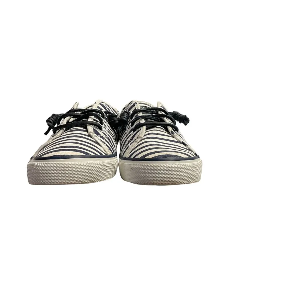 Sperry Women's Slip On Striped Dots Sneakers‎ Size 9 Navy White  Canvas Comfort - Image 5