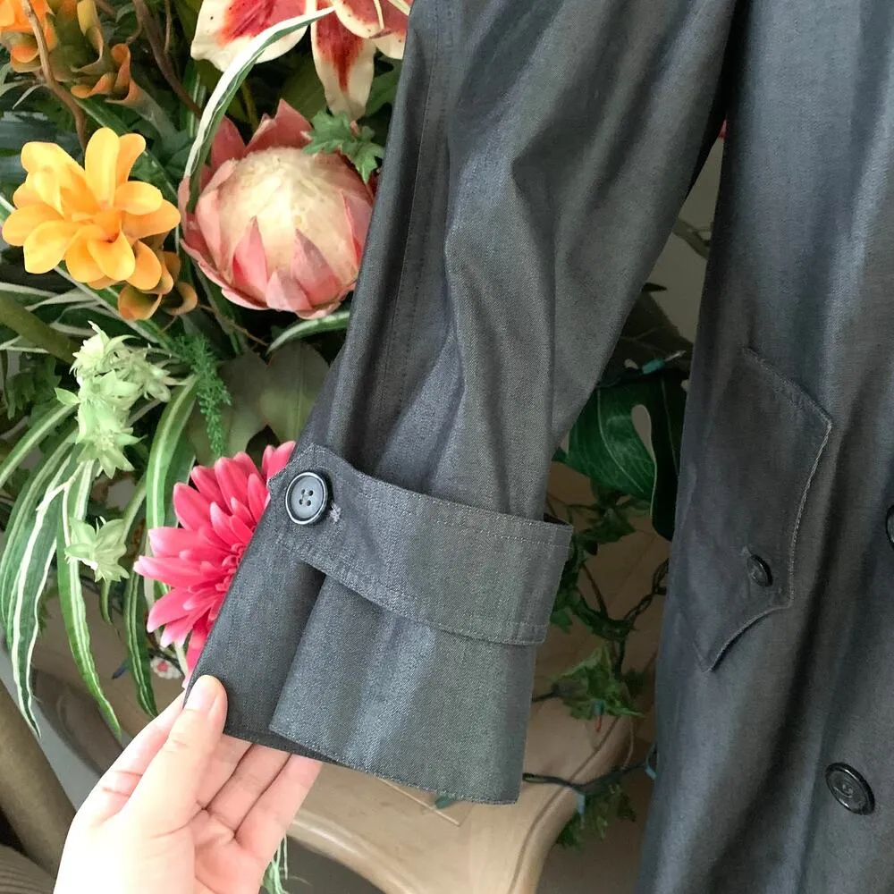 Evan Picone Vintage Wool Lined Trench Coat in Gray - Image 3