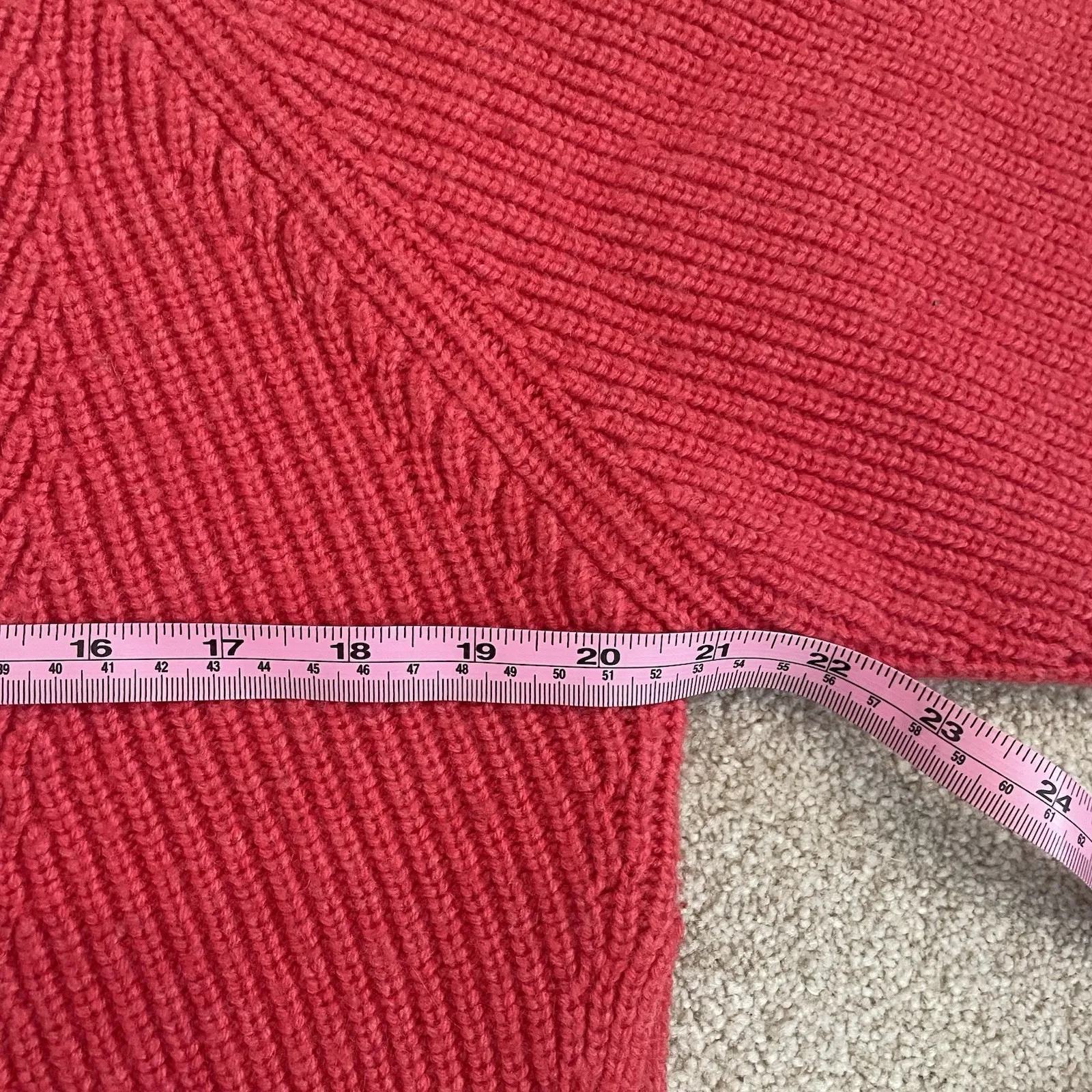 AllSaints Red Wool Blend Sweater Women's M Ribbed Knit Pullover Cozy Mock Neck Red Size M - Image 11