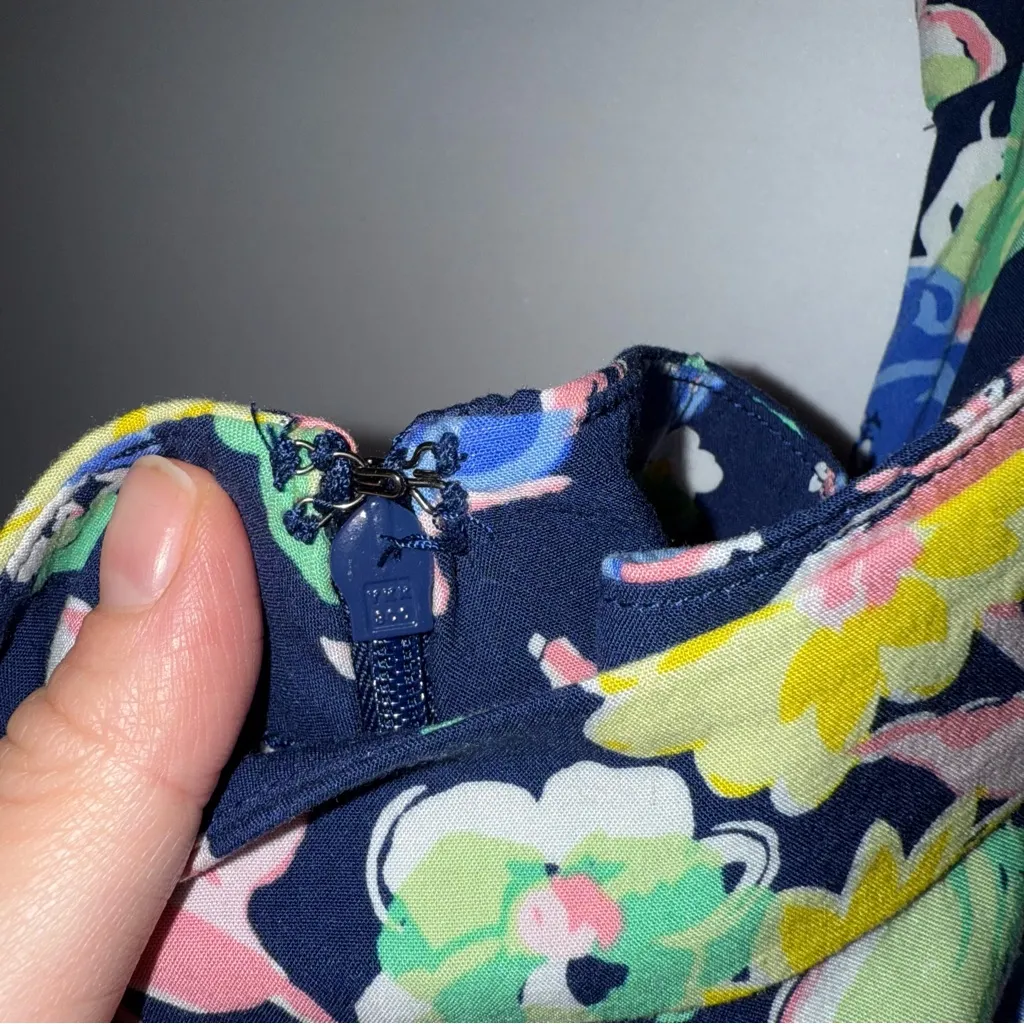 Floral A-Line Maxi Skirt - Navy Blue and Multicolor Talbots Coquette Rayon‎ - Image 4