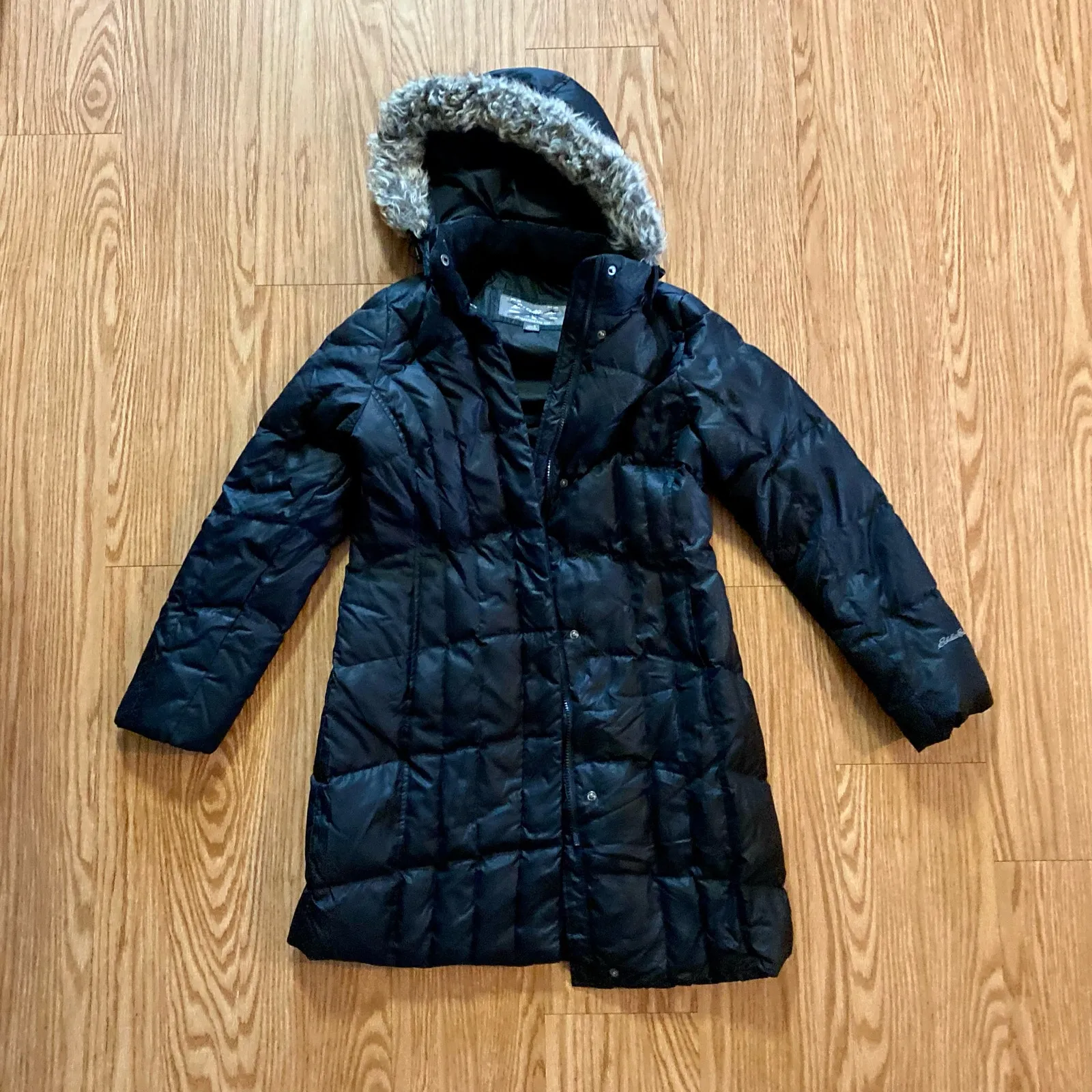 Eddie Bauer Goose Down Ski Lodge Puffer Parka Jacket Coat Womens Small - Image 4